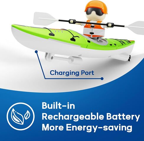 iPlay, iLearn Kids Remote Control Boat Toy, Toddler RC Kayak Paddle Boats Bath Toys Boys 4-8-12, Water Racing W/Light Outdoor Pool Lake Bathtub, Birthday Gifts 5 6 7 9 10 Year Old Child Girl-Blue in Saudi Arabia