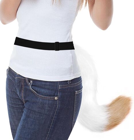 HAOAN Faux Fur Fox Tail and Clip Ears Kit Werewolf Costume Halloween Cosplay in Saudi Arabia