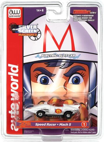Auto World Thunderjet Speed ​​Racer - Mach 5 (السباق البالي) سيارة بفتحة بمقياس HO in Kuwait