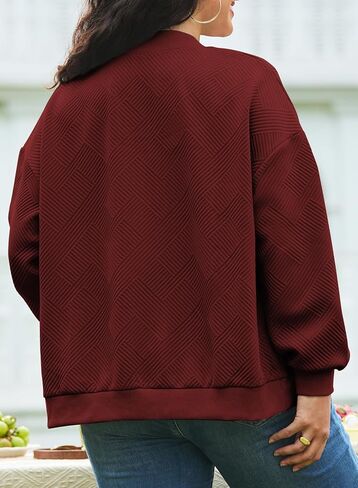 سترات Eytino النسائية بمقاس كبير وأكمام طويلة وسحاب كامل كاجوال خفيفة الوزن للخريف (1X-5X) in Kuwait