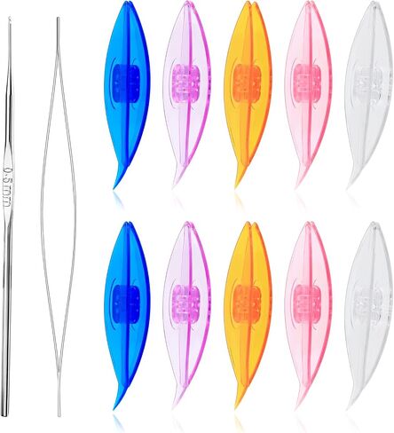 BUTUZE Tatting Shuttle Kit, 10 PCS Plastic Tatting Shuttle with Beading Needles Crochet Hooks Knitting Needles Big Eye Needles Tatting Needles for DIY Hand Lacemaking Craft Tool Weave Yarn Set in Saudi Arabia
