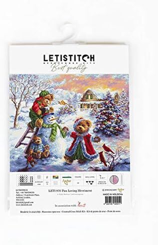 عبر الابره عدة متعة المحبة فرح عيد الميلاد الدببة Letistitch Leti 970 عد عبر الابره مجموعات ثلج التطريز التطريز DIY عدة in Kuwait