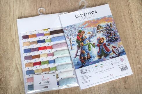 عبر الابره عدة متعة المحبة فرح عيد الميلاد الدببة Letistitch Leti 970 عد عبر الابره مجموعات ثلج التطريز التطريز DIY عدة in Kuwait