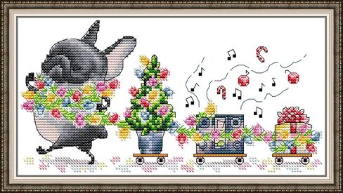 CROSSDECOR Stamped Cross Stitch Kits,Animals Counted Cross-Stitch Needlepoint Kits for Beginners,Embroidery Kit Arts and Crafts for Home Wall Decor Gifts-Charming Bunny 20×25CM in Saudi Arabia