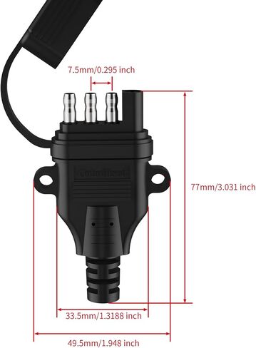 16AWG 5FT مقطورة الأسلاك تسخير 4 دبوس سلك مقطورة مسطحة تسخير النحاس النقي 4 سلك مقطورة سلك مع موصل مقطورة 4 دبوس مغلف، سلك مقطورة 4 أسلاك مرمزة بالألوان مع غطاء غبار in Kuwait
