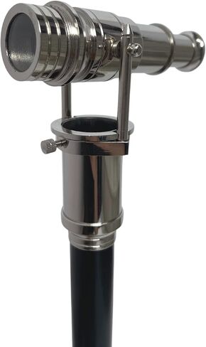 Walking Cane with Telescope Brass Handle Foldable Nautical Wooden Walking Stick Ideal Unisex in Saudi Arabia