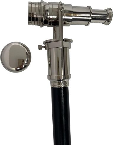Walking Cane with Telescope Brass Handle Foldable Nautical Wooden Walking Stick Ideal Unisex in Saudi Arabia