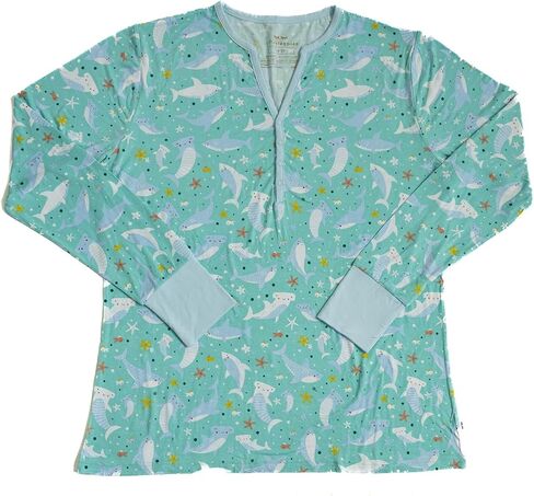 بيجامة نسائية من Little Sleepies Viscose from Bamboo - بيجامة ناعمة بأزرار من Henley، ملائمة للرضاعة، بيجامة نسائية in Kuwait