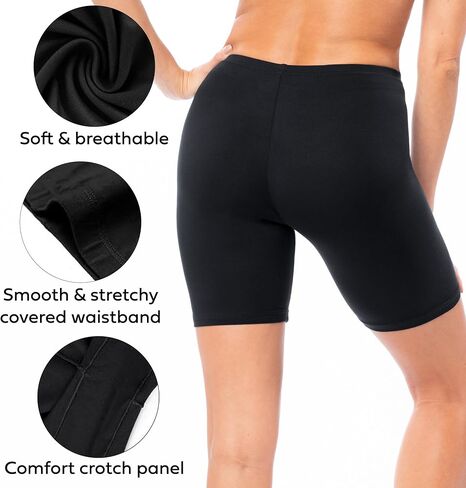 شورت مثير أساسيات زلة | مجموعة من 3 شورتات للدراجات | شورت بويشورت مطاطي من القطن شبه الشفاف لليوجا/التمارين in Kuwait