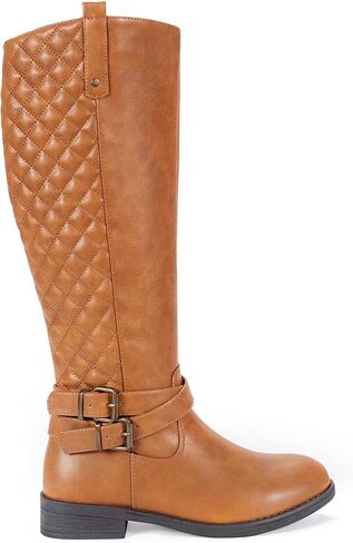 Vepose Women's Knee High Riding Boots with Buckle and Inside Zipper | Casual fashion boots, smooth tall shaft, round toe, low block heel and cushioned insole for jeans, skirts and work looks in Saudi Arabia