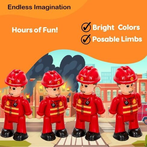 Funerica Construction Workers Toy Figurines - Miniature People - 4-Pack in Saudi Arabia
