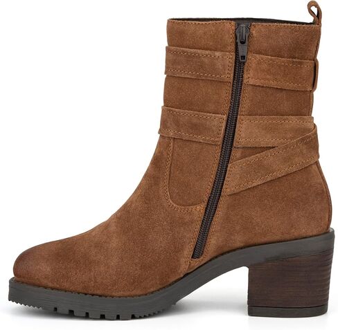 Vintage Foundry Co Womens Charmaine Handmade Burnished Rugged Classy Elegant Ankle Chelsea Boots w Adjustable Buckled Bands Side Zip Chunky Heels Victorian Combat Biker Engineer Western Goth Comic Con in Saudi Arabia