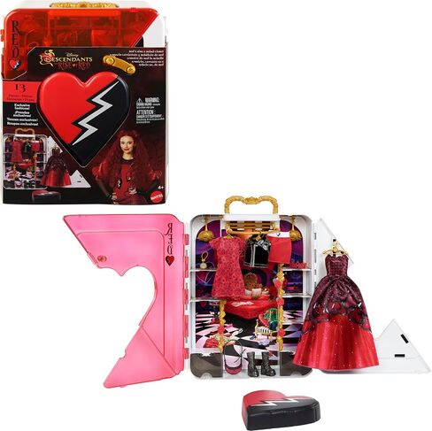 Mattel Disney Descendants: The Rise of Red، مجموعة لعب خزانة مع ملابس وإكسسوارات حصرية، خزانة ألعاب Red’s Rise & Rebel in Saudi Arabia