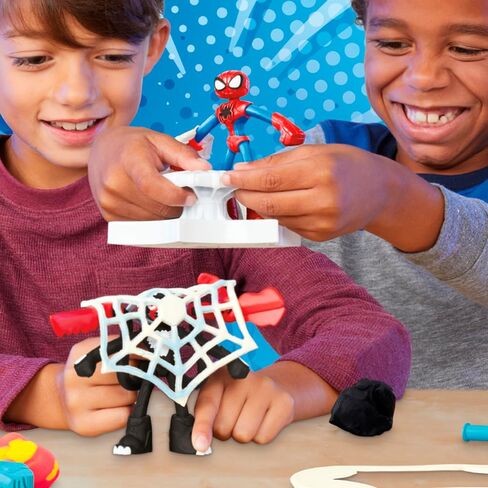 Play-Doh Marvel Spider-Man Launch & Slice Battle Playset with 2 Bendy Action Figures and 7 Accessories, Imagination Toys for Boys & Girls 4 Years & Up in Saudi Arabia
