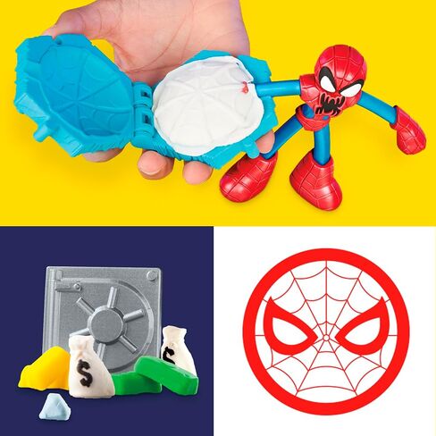 Play-Doh Marvel Spider-Man Launch & Slice Battle Playset with 2 Bendy Action Figures and 7 Accessories, Imagination Toys for Boys & Girls 4 Years & Up in Saudi Arabia