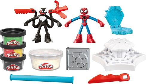 Play-Doh Marvel Spider-Man Launch & Slice Battle Playset with 2 Bendy Action Figures and 7 Accessories, Imagination Toys for Boys & Girls 4 Years & Up in Saudi Arabia
