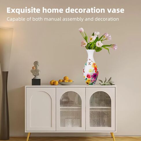 3D Puzzles Vase for Lego Flowers Unique Arts and Crafts for Adults, Puzzle Planter Made by 160 Curved Plastic Puzzle Pieces House Warming Gift for Flower Arrangements and Home Decoration in Kuwait