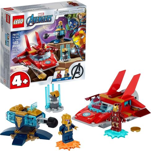 LEGO Marvel Avengers Iron Man vs. Thanos 76170 Cool, Collectible Superhero Building Toy for Kids Featuring Marvel Avengers Iron Man and Thanos Minifigures, New 2021 (103 Pieces) in Saudi Arabia
