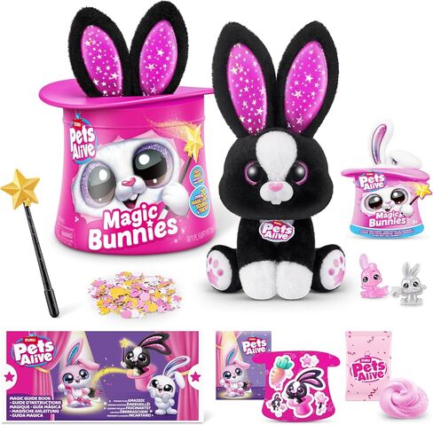 Pets Alive Magic Bunnies (Pearl) by ZURU Electronic Plush Unboxing Surprise Interactive Magic Toy in Saudi Arabia