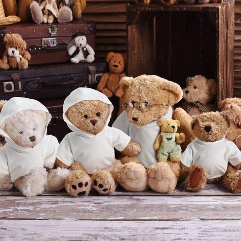 3 Pcs Sublimation Shirt Fit 14-18 Inch Stuffed Bear Blank Stuffed Bear Clothes Plush Bear T Shirts for DIY Make Unique Stuffed Doll Clothes Black in Kuwait