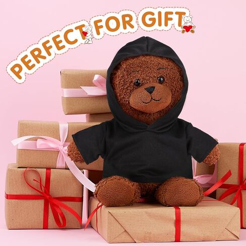 3 Pcs Sublimation Shirt Fit 14-18 Inch Stuffed Bear Blank Stuffed Bear Clothes Plush Bear T Shirts for DIY Make Unique Stuffed Doll Clothes Black in Kuwait