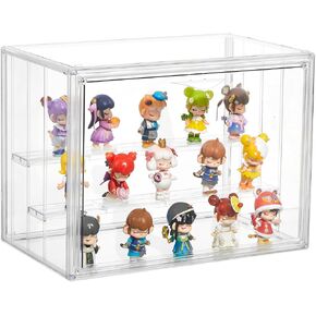 Acrylic Display Case for Collectibles 3 Layer Adjustable Figure Display Case with Magnetic Door Clear Stackable Display Box for Figures Showcase 1Pack, LXLXXL