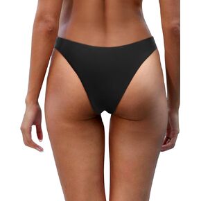 Aqua Eve Women Cheeky Bikini Bottom Brazilian High Cut Swim Bottom Low Rise Bathing Suit Bottom