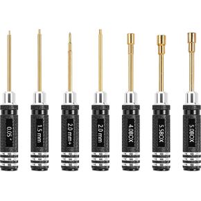 INJORA Short Handle Hex Screwdriver Nut Driver Tool Kit for 1/18 1/24 RC Mini Crawler Car TRX4M SCX24 FCX24,7PCS
