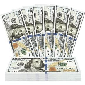 100 PCS Fake Money for Kids Pretend Play - Play Money for Teaching, Prop Money for Board Game, Moive, Magic
