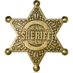 iMagitek Metal Sheriff Badge, Western Deputy Sheriff Badge, Western Cop Star Badge, Old West Prop, Western Police Vest Badge