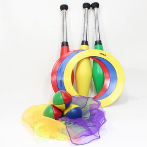 Zeekio YoYoSam - Juggling Kit - Learn to Juggle - for Beginners - Juggling Starter Set Durable - Vibrant Colors - Complete Starter Kit - 3 Balls, 3 Scarves, 3 Rings & 3 Clubs