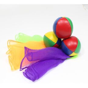 Zeekio YoYoSam - Juggling Kit - Learn to Juggle - for Beginners - Juggling Starter Set Durable - Vibrant Colors - Complete Starter Kit - 3 Balls, 3 Scarves, 3 Rings & 3 Clubs