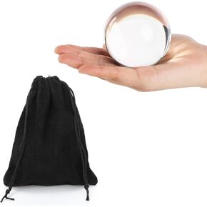Kathfly Acrylic Contact Juggling Ball Small Transparent Practice Juggling Ball with Ball Bag for Beginners Small Hands Cosplay, 7 cm/ 2.76 inches