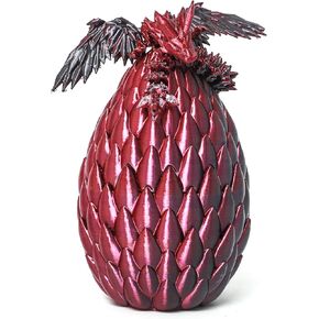 Upgraded 3D Printed Flying Dragon in Egg - Surprise Egg with Flexible Winged Dragon Inside, Mystery Beautiful Fidget Toy, Birthday Gift, Desk Figure Decor (Glow in The Dark)
