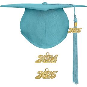 Unisex Matte Graduation Cap with 2024 Graduation Tassel Year Charm