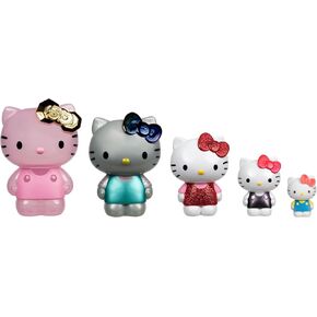 Hello Kitty and Friends 50th Anniversary Nesting Figures - Five Figures 6" to 2" Each with a Unique Finish - 5 Decades of Friendship - Officially Licensed Sanrio Product from Jazwares