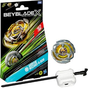 Beyblade X Arrow Wizard 4-80B Starter Pack Set with Stamina Type Right-Spinning Top and Launcher; Battling Top Toys for 8 Year Old Boys and Girls