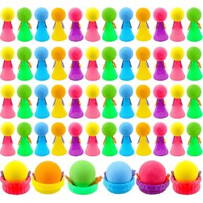 54 Pieces Jumping Spring Toys Colorful Cute Popper Spring Launcher Toys Pop Up Bouncy Spring Toys for Kids Classroom Reward Prizes Goodie Bag Stuffers Birthday Party Favors, Random Color