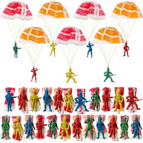 OJYUDD 50 PCS Parachute Toy,Mini Paratroopers Army Parachute Flying Throwing Outside Toys,Tangle Free Throwing Toy Parachute for Toddlers,Party Favors