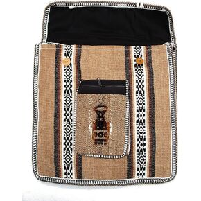 Black South American Peruvian Cross Body Messenger Bag Purse Stripes Llama Alpaca Wool Hippie (Black)