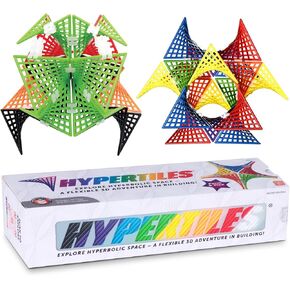HyperTiles Hyperbolic Building Toy - 3" x 3" STEM Educational 3-Dimensional Adventure: 48 Tiles & 80 Connectors for Logic & Creativity - Infinite Shapes that Flex and Hinge - by Fun In Motion Toys in Saudi Arabia