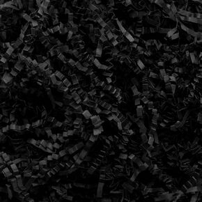 Mefleet 1 LB Crinkle Cut Paper Shred Filler Black Crinkle Paper Shredded Paper for Gift Box - Gift Basket Filler - Gift Box Stuffing for Christmas, Halloween Packaging Wrapping