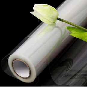 Vanhench Clear Cellophane Wrap, 32" x 50' Folded 3Mil Thick Cellophane Wrap Roll for Gift Basket Treats Bouquet Flower Wrapping, Clear Plastic Wrap Valentines Easter Wrapping Paper (32" fold into 16")