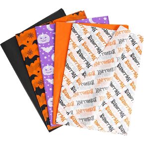 100 Sheets Halloween Tissue Paper for Gift Bags,14"X20" Orange Tissue Paper Party Art Decoration Various Designs