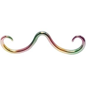 16G Mustache Septum Ring PVD Plated Septum Mustache Nose Ring 316L Surgical Steel Piercing Jewelry for Women Men (Black)