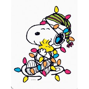 مفكرة جيب للعطلات من Graphique Snoopy Tangled in Lights - 75 ورقة، 3 × 4 بوصة - مزينة بالجليتر، وتتميز بإغلاق مغناطيسي - مثالية لعمل قوائم هدايا العطلات أو تدوين الملاحظات (PNX008) in Kuwait