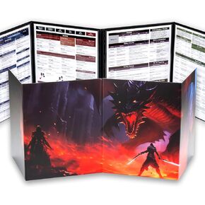 4-Panel DM Screen | Customizable DND Dungeon Master Guide with Inserts for Dungeon Masters | Dungeons and Dragons Starter Set | DND Starter kit d&d Accessories | DND Gifts | DND dm Supplies