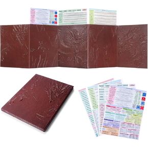 DND DM Screen 5e with 5 Panels, 3D Embossed Faux Leather Dungeon Master Screen with Clear GM Pockets, Dungeons and Dragons Accessories for DND Lovers