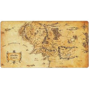 MTG Playmat TCG Playmat Board Game Card Game Trading Card Game Play mat Desk pad Original Hand-Painted Stitched Edges Smooth Surface Rubber Base Aged Map 23.5x13.7in