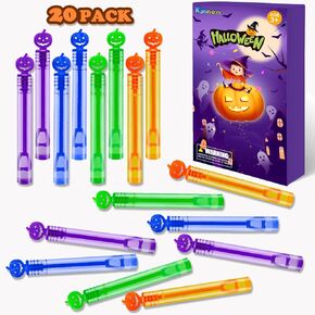 Halloween Mini Pumpkin Bubble Wands Toys Gifts for Kids 20 Pack,Small Halloween Basket Goodie Bag Stuffer Fillers Party Favors Prizes for Toddlers,Halloween Trick or Treat Toys for Boys Girls